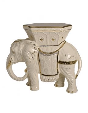 Ceramic elephant with table cream and gold - Ceramiche Boxer