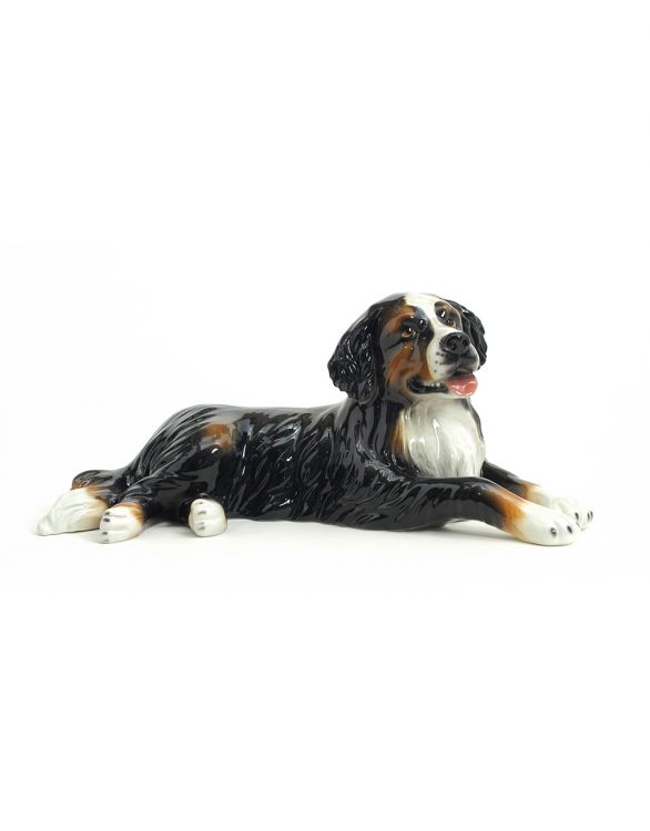 Ceramic bernese mountain dog lied down - Ceramiche Boxer