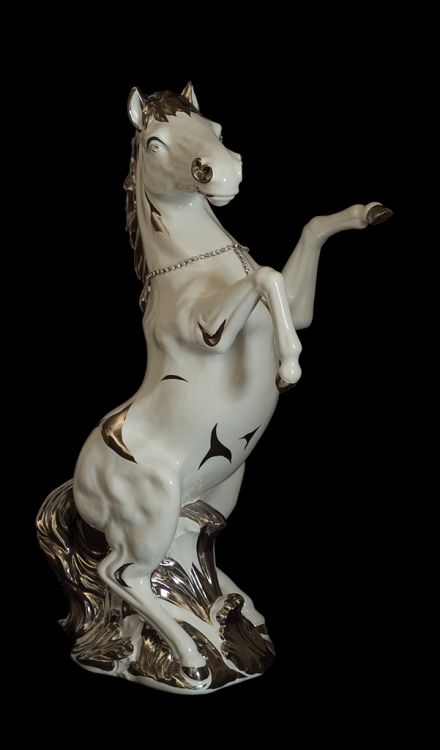 Ceramic horse platinum white - Ceramiche Boxer