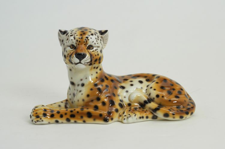 Ceramic cheetah lied down - Ceramiche Boxer