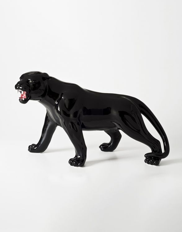 Leopardo in ceramica nero - Ceramiche Boxer